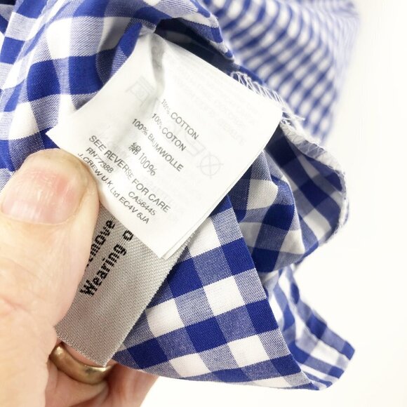 ✅ J. CREW FLIRTY GINGHAM PLAID CHECKS OVERSIZED SHIRT 00 Blue/White - Picture 5 of 7